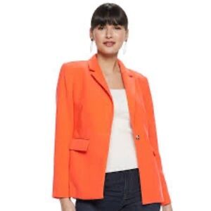 Nine West Orange One Button Blazer